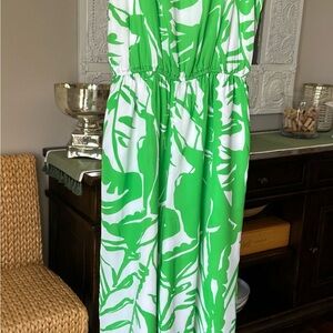Lilly Pulitzer Green and White Long Romper